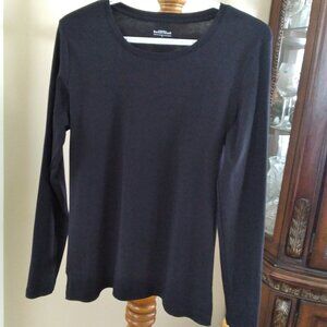Black Top, Long sleeve, Reflections, Size - L, Cotton - 100 %